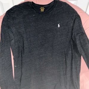 Grey Polo Long Sleeve T Shirt